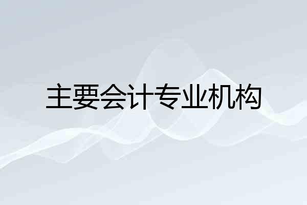 主要会计专业机构