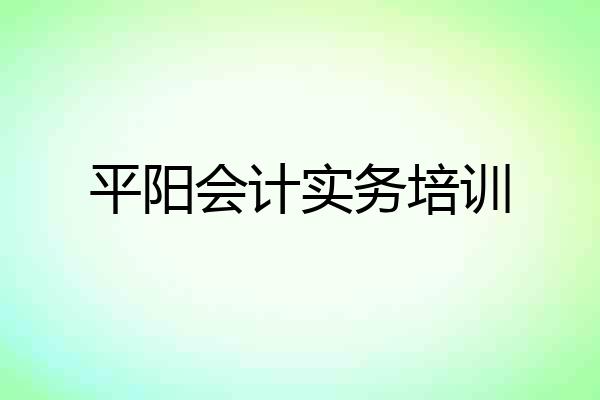 平阳会计实务培训