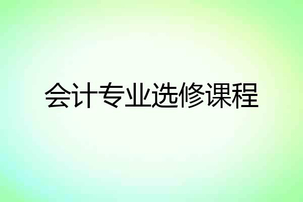会计专业选修课程