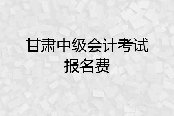 甘肃中级会计考试报名费