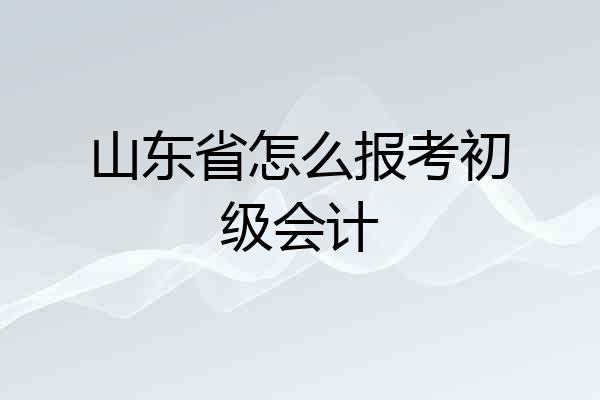 山东省怎么报考初级会计