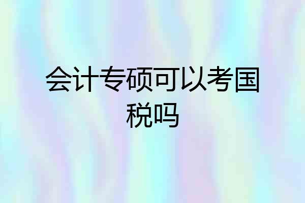 会计专硕可以考国税吗