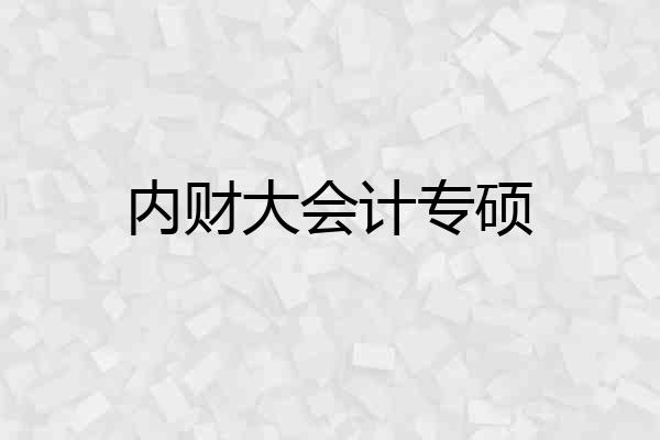 内财大会计专硕