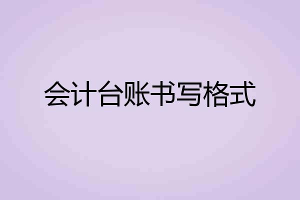 会计台账书写格式
