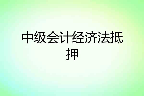 中级会计经济法抵押