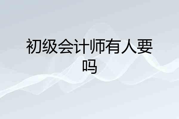 初级会计师有人要吗