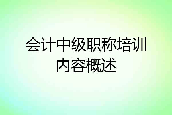会计中级职称培训内容概述