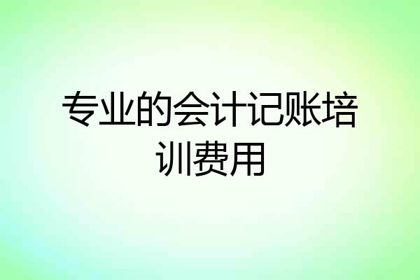 专业的会计记账培训费用