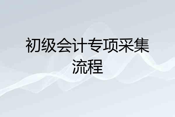 初级会计专项采集流程