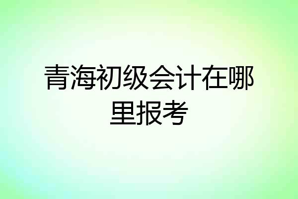 青海初级会计在哪里报考