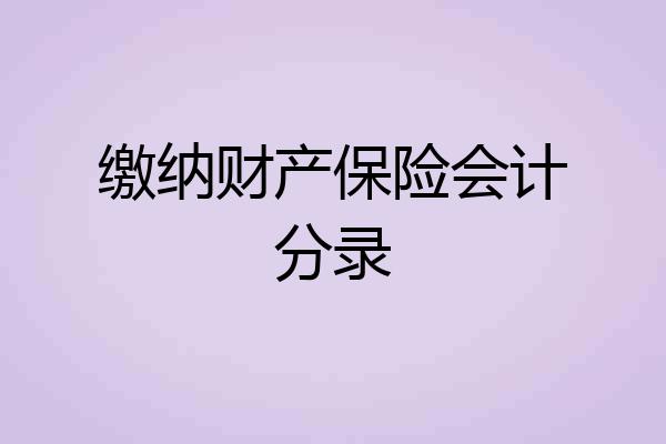 缴纳财产保险会计分录