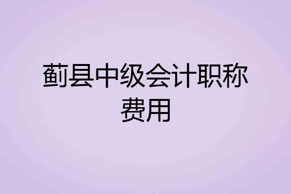 蓟县中级会计职称费用