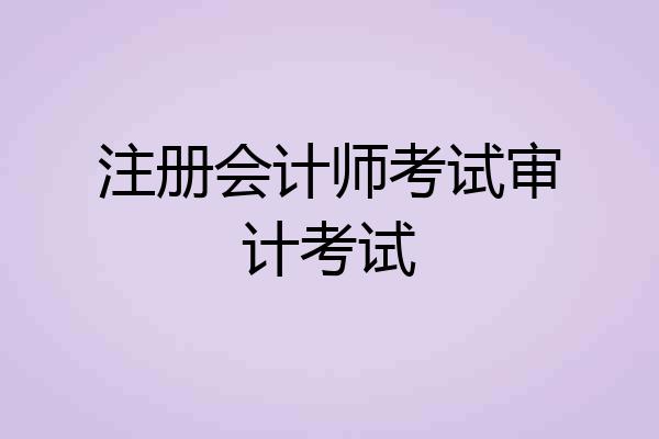 注册会计师考试审计考试
