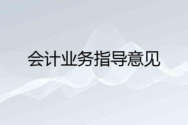 会计业务指导意见