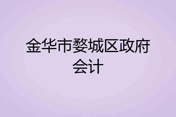 金华市婺城区政府会计