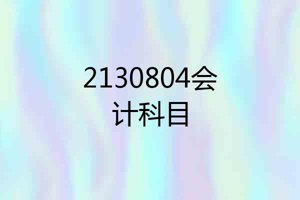 2130804会计科目