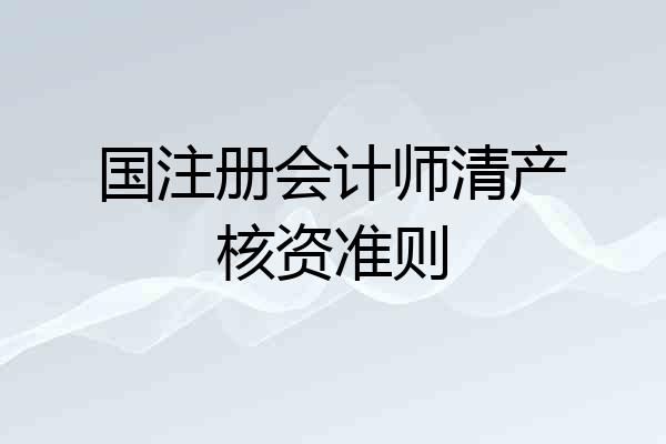 国注册会计师清产核资准则