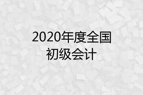 2020年度全国初级会计