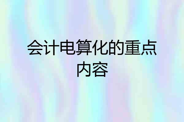 会计电算化的重点内容