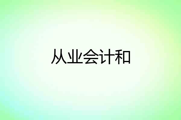 从业会计和