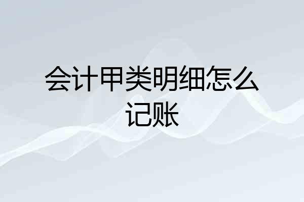 会计甲类明细怎么记账