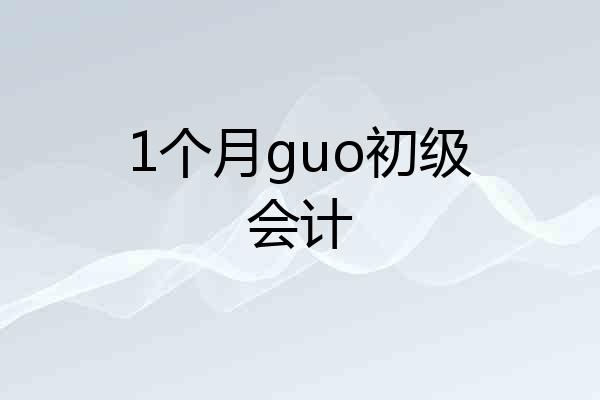 1个月guo初级会计