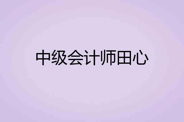 中级会计师田心
