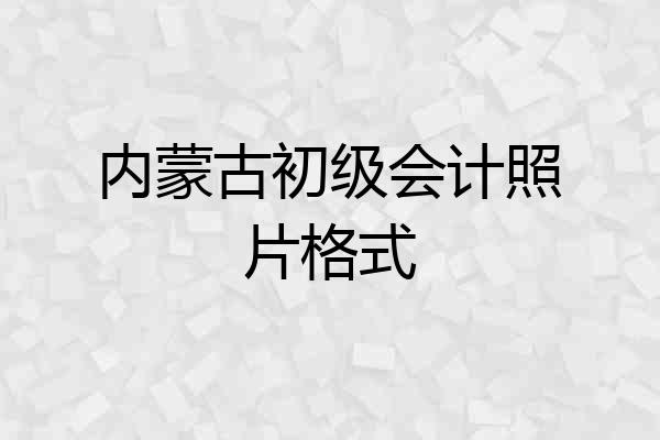内蒙古初级会计照片格式