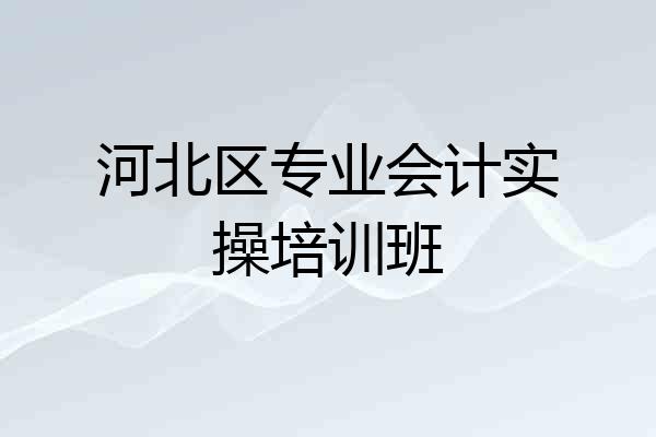 河北区专业会计实操培训班