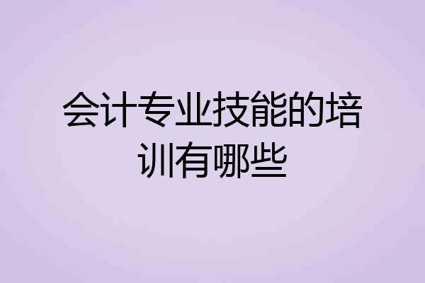 会计专业技能的培训有哪些