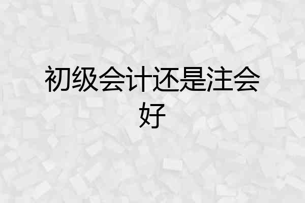 初级会计还是注会好