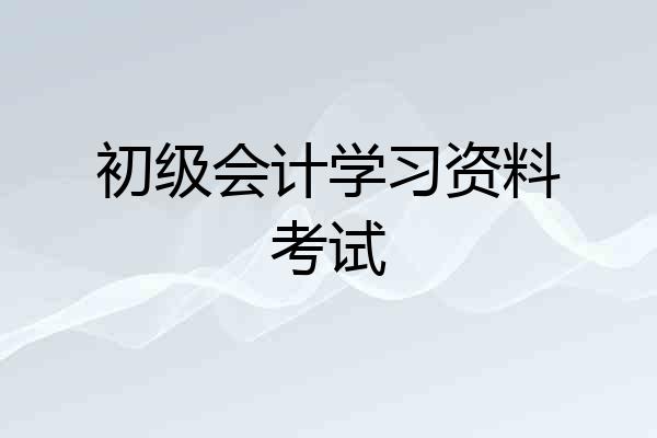 初级会计学习资料考试