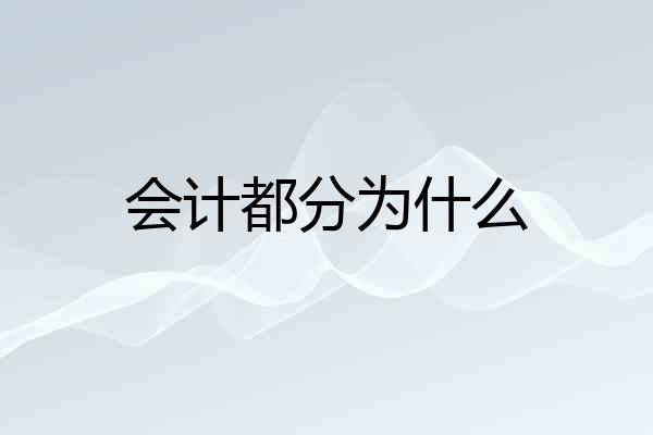 会计都分为什么