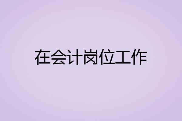 在会计岗位工作