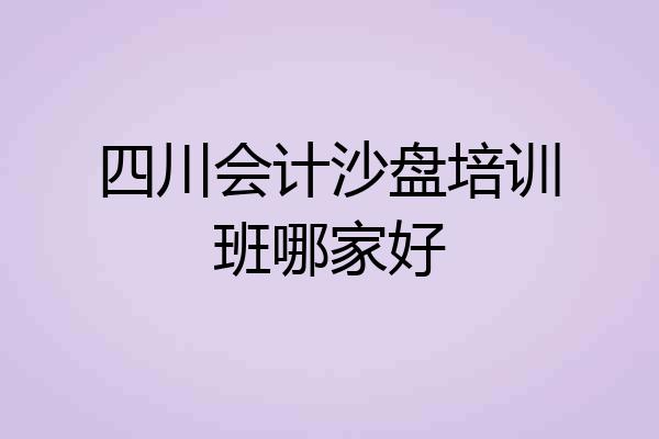 四川会计沙盘培训班哪家好