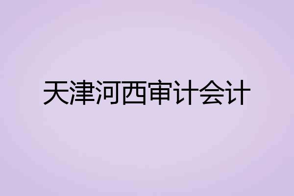 天津河西审计会计