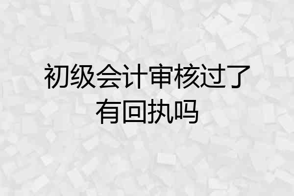 初级会计审核过了有回执吗