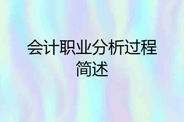 会计职业分析过程简述