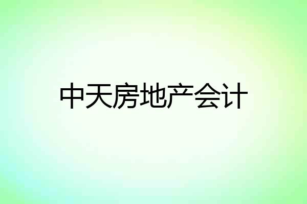 中天房地产会计