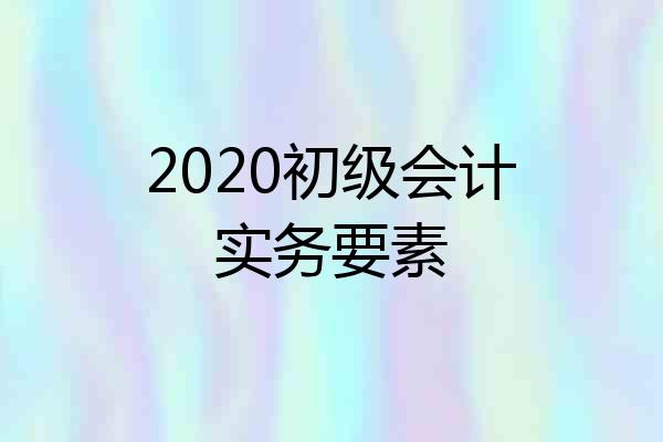 2020初级会计实务要素