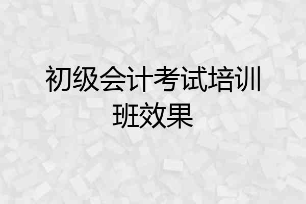 初级会计考试培训班效果