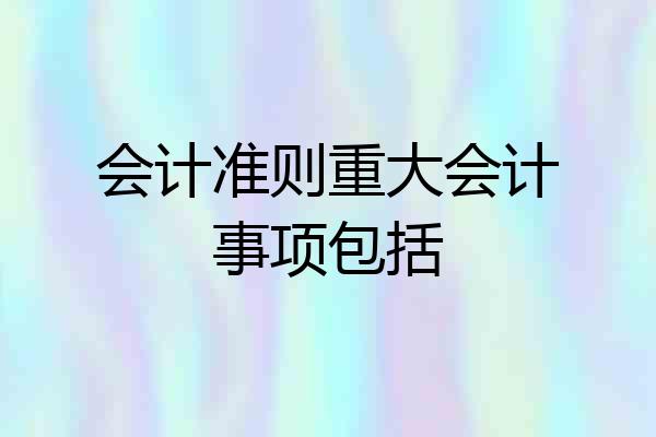 会计准则重大会计事项包括