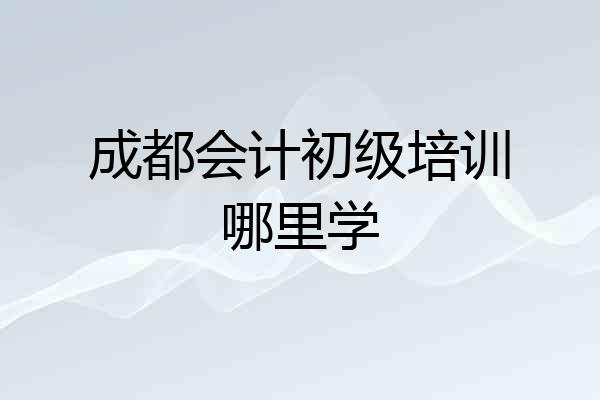 成都会计初级培训哪里学