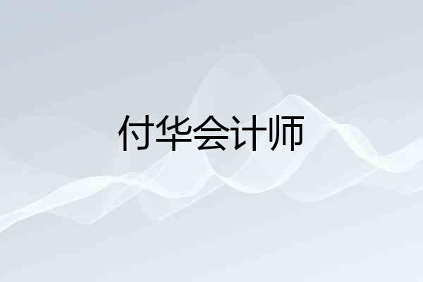 付华会计师