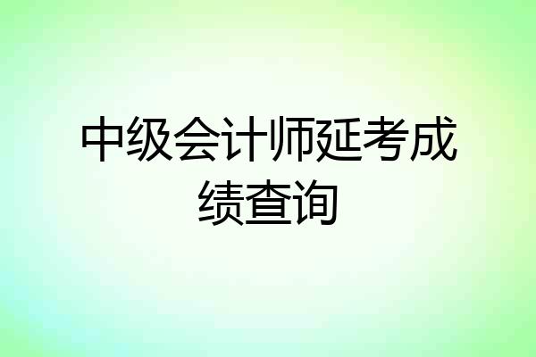 中级会计师延考成绩查询
