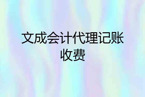 文成会计代理记账收费