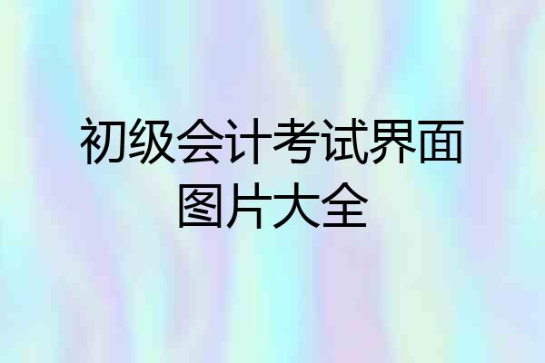 初级会计考试界面图片大全