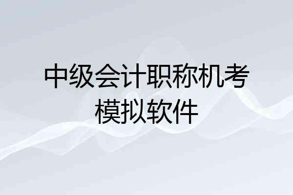 中级会计职称机考模拟软件