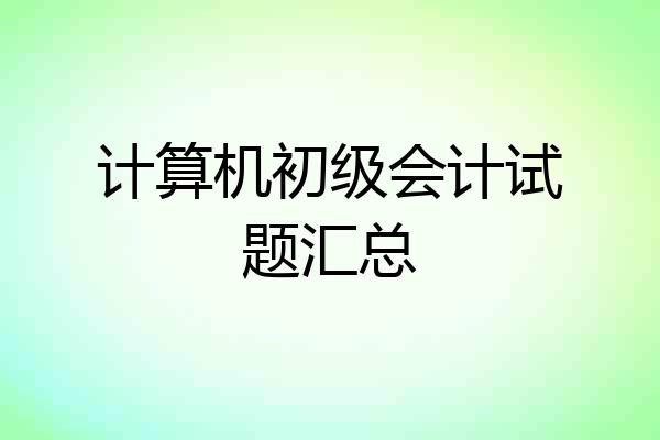 计算机初级会计试题汇总