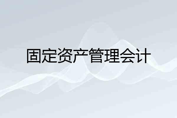固定资产管理会计